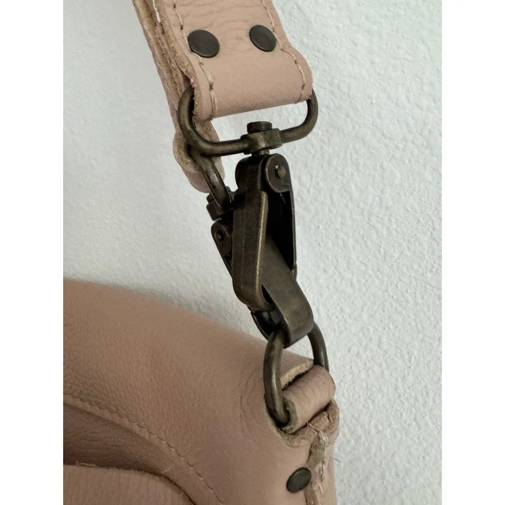 CALMA Genuine Leather Crossbody Bag Blush Pink Handcrafted in Spain